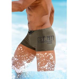 Look - Unikleur - Zwembroek - Olijf - Polyamide