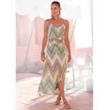 Lascana Midi-jurk met zomerse print en split, zomerjurk, strandjurk