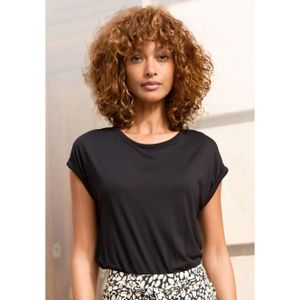 Lascana Shirt met korte mouwen met ronde halslijn, jersey stof, mouwomslag, basic