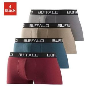 Buffalo Boxershort in hipster-model met contrasterende band (set, 4 stuks)