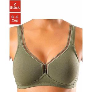 Petite fleur T-shirt-bh zonder beugels van katoen, basic dessous (Set van 2)