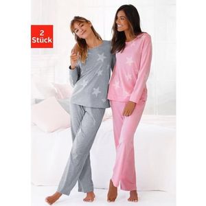 Arizona Pyjama in een gemêleerde look met sterretjes (4-delig, Set van 2)