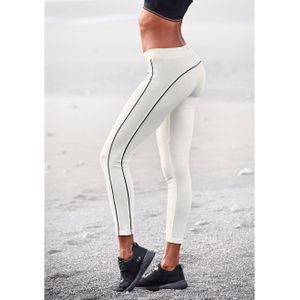 Leggings - Ecru - Loungewear - Aansluitend - Met Smalle Strepen