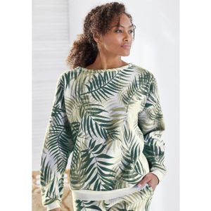 Loungetop - Groen - All-over Print - Lange Mouwen