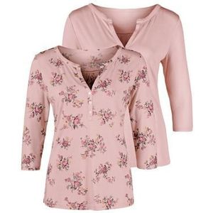 Lascana Shirt met 3/4-mouwen in modieuze blouse-look (Set van 2)