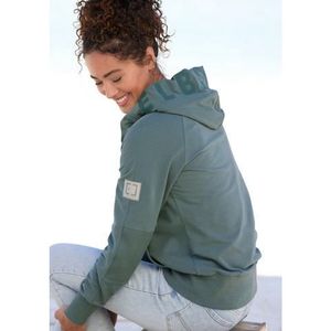 Elbsand Capuchonsweatvest Kelda met logo-stiksel op de capuchon, basic