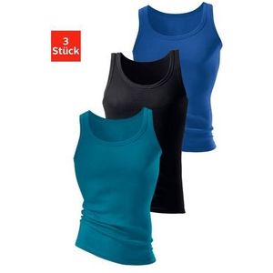 H.I.S Tanktop Fijnrib zonder zijnaden (set, 3-delig)