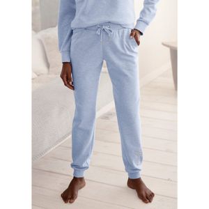 Bench - Loungewear Relaxbroek - Lichtblauw mêlee - Met Glanzende Logo-borduurwerk