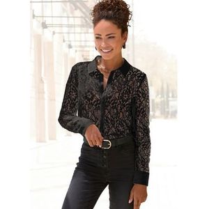 Lascana Kanten blouse met overhemdkraag, kanten blouse, transparante blouse