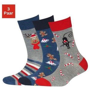 H.I.S Sokken met kerstdesign (3 paar)