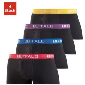 Buffalo Boxershort in hipster-model met contrasterende band (set, 4 stuks)