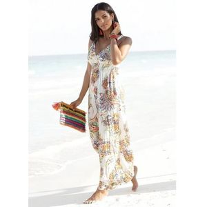 Lascana Maxi-jurk met kleurrijke paisley print en verstelbare halslijn, zomerjurk