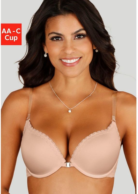 Lascana Push-up-bh met sluiting aan de voorkant en transparante bandjes
