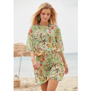 s.Oliver RED LABEL Beachwear Tuniek met bladdessin