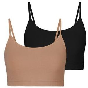 Lascana Bustier van elastisch katoen (2-delig, Set van 2)