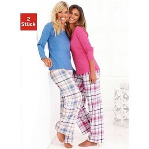 Arizona Pyjama met broek met ruitdessin (4-delig, Set van 2)