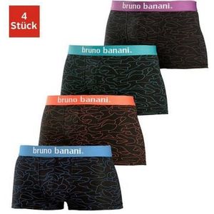 Bruno Banani Boxershort in hipster-model uni of gedessineerd (set, 4 stuks)