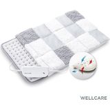 Wellcare 120235 Rustgevende verwarmingskussen met geweven patchwork hoes | 4D DWF-technologie | 30 x 40 cm | Comfortabel fleece, mesh, baby en gevlochten fleece