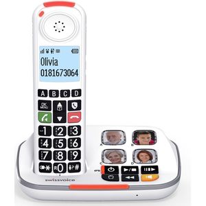 Swissvoice XTRA2355 Draadloze Senioren huistelefoon voor de vaste lijn | Grote toetsen  | Antwoordapparaat | Extra volume
