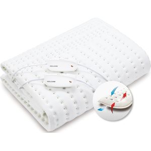 Wellcare 120242 Elektrische warmte deken | 2P | Eco Fleece | 120 min timer | Extra voetwarmte | 160 x 150 cm | 4D DWF|