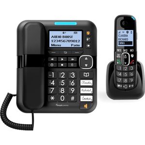 Amplicomms Bigtel 1580 Combo | Senioren Huistelefoon + Dect telefoon