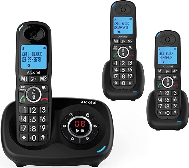 Alcatel XL595B Trio Dect set met 3 handsets met blokkering ongewenste beller