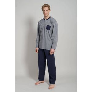 Ceceba +size pyjama grijs/donkerblauw