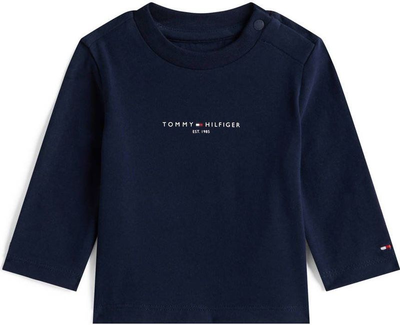 TOMMY HILFIGER - Shirt - Navy - Rood - Wit - Lange Mouw