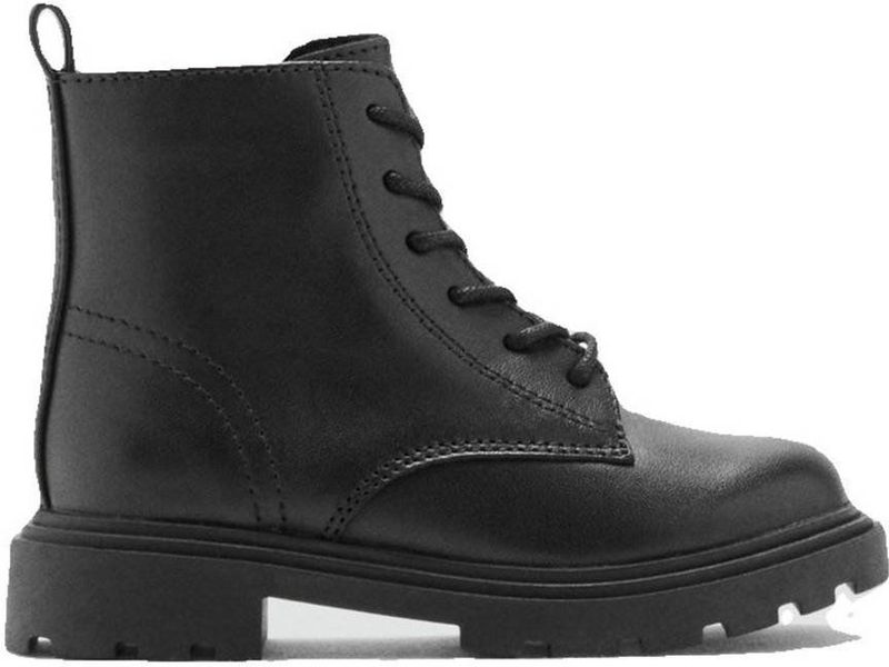Mango Kids leren veterboots zwart