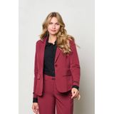 &Co Woman travelstof getailleerde blazer donkerrood