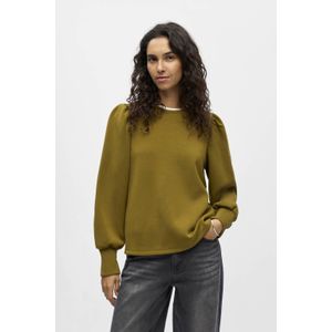 OBJECT - Blouseshirt - Olijfgroen - Gerecycled Materiaal - Lange Mouw