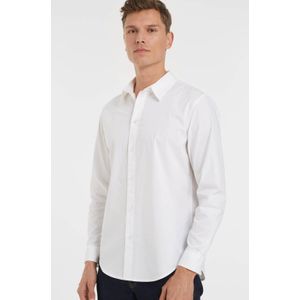 Anytime regular fit poplin overhemd wit