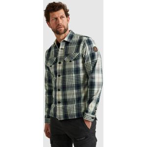 PME Legend geruit regular fit overshirt blauw multi