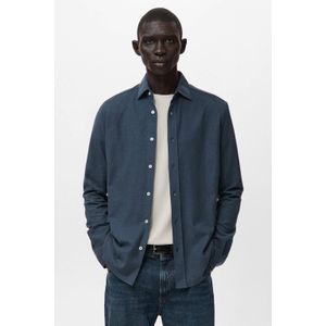 Mango Man Slim casual overhemd blauw