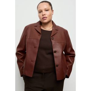 Mango imitatieleren jack donkerrood