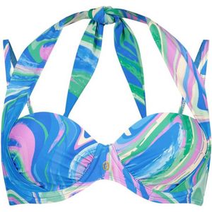 ten Cate Beach TC WOW voorgevormde beugel bikinitop blauw/groen/roze