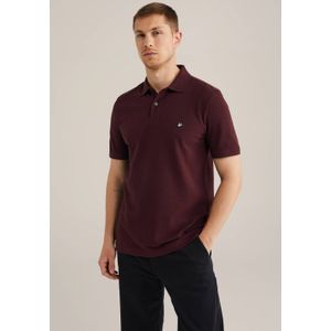 WE Fashion slim polo met textuur donkerrood