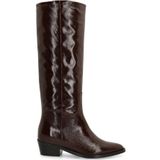 Manfield - Hoge Laarzen - Donkerbruin - Leren