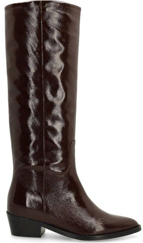 Manfield - Hoge Laarzen - Donkerbruin - Leren