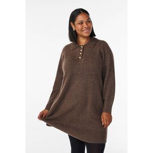 Zizzi Gebreide jurk 'MVISTA'  bruin