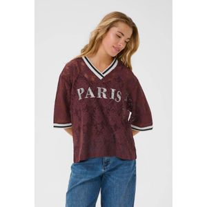 Kaffe - Kanten Top - Donkerbruin