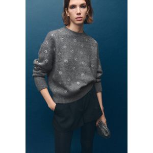 Mango gebreide trui grijs