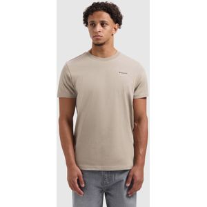 Ballin Amsterdam - Stacked Outline Logo - T-shirt - Taupe - Regular Fit - Korte Mouwen