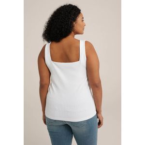 WE Fashion Curve ribgebreide singlet wit