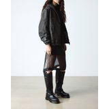 Dr. Martens - Anistone - Kniehoge Biker Laarzen - Zwart - Orleans Leer