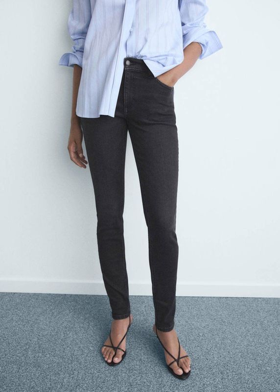 MANGO - NEWISA - Jeans - Donkergrijs - Skinny - Mid Waist
