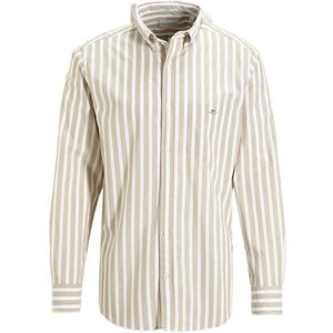 GANT gestreept regular fit overhemd REG WIDE dried khaki
