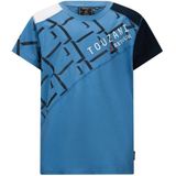 Retour X Touzani T-shirt Goal met printopdruk blauw/donkerblauw