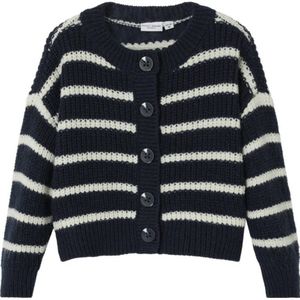 NAME IT MINI gestreept vest donkerblauw/ecru