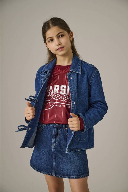 KIDS ONLY GIRL - T-shirt - Donkerrood - Korte Mouwen - V-hals